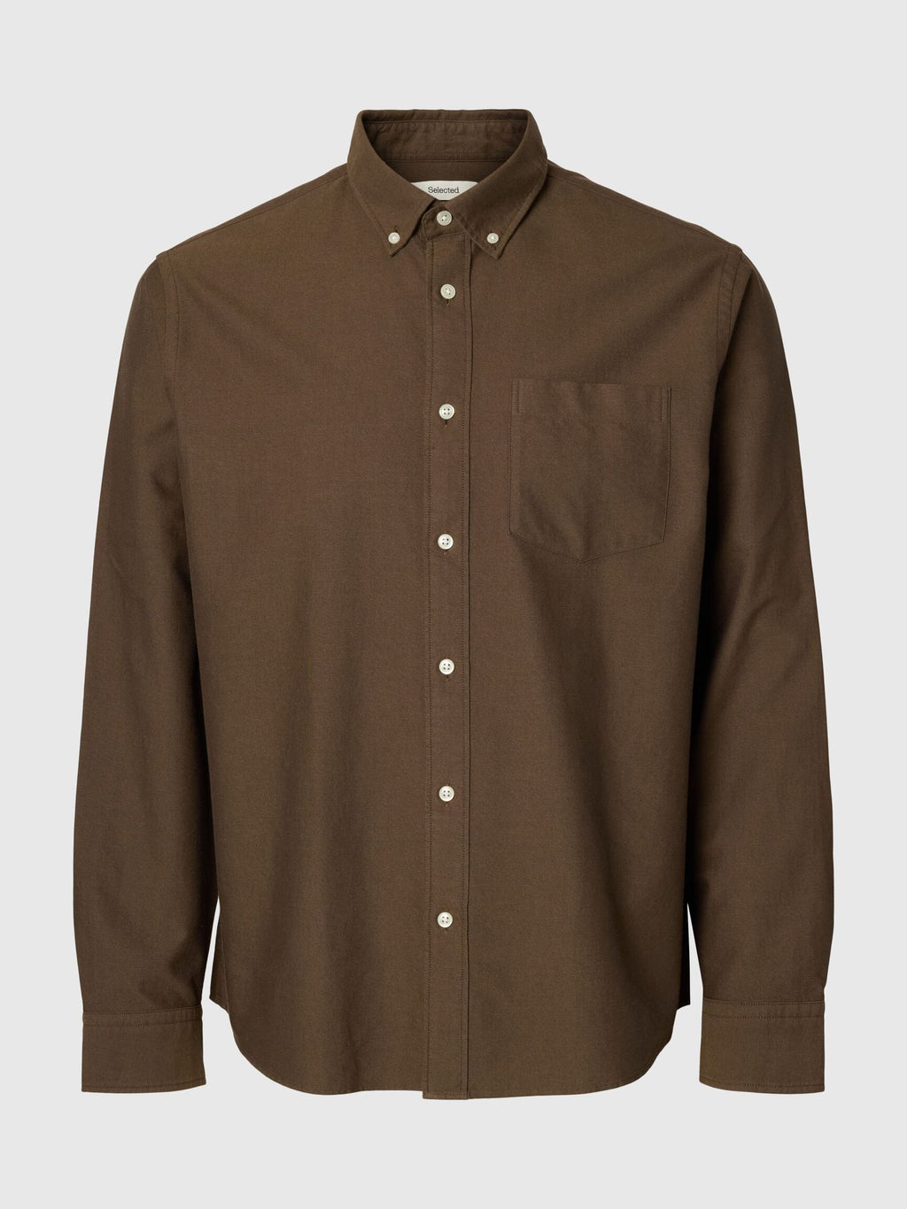 SLMCOLE-RICK OX REG LS SHIRT - BROWN