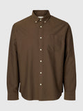 SLMCOLE-RICK OX REG LS SHIRT - BROWN