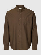 SLMCOLE-RICK OX REG LS SHIRT - BROWN