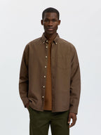 SLMCOLE-RICK OX REG LS SHIRT - BROWN