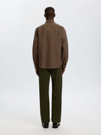 SLMCOLE-RICK OX REG LS SHIRT - BROWN
