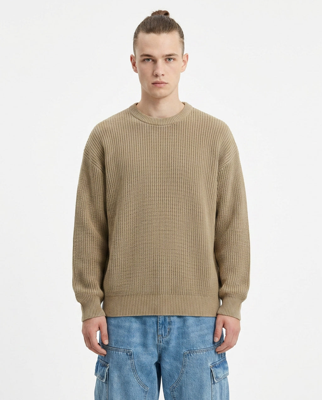 Cotton Knit Sweater – Khaki