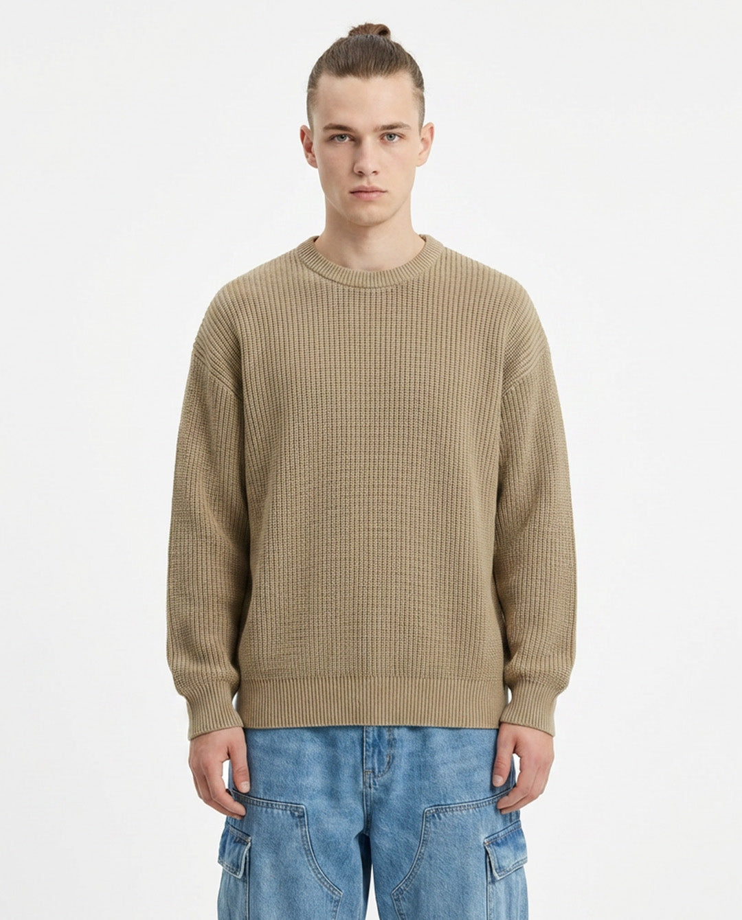 Cotton Knit Sweater – Khaki