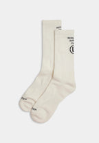 Jaquard Crew Sock / 8909 - White