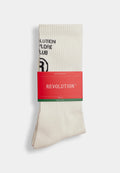 Jaquard Crew Sock / 8909 - White