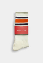 Jaquard Crew Sock / 8922 - Offwhite