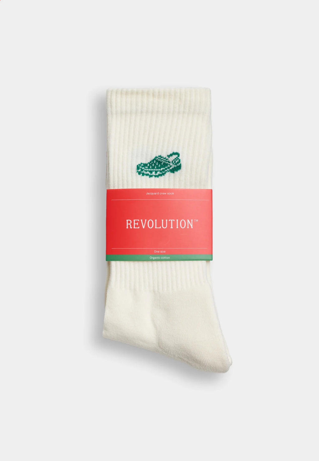 Jaquard Crew Sock / 8925 CRO - White