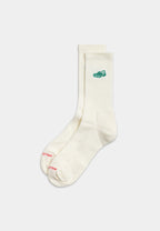 Jaquard Crew Sock / 8925 CRO - White