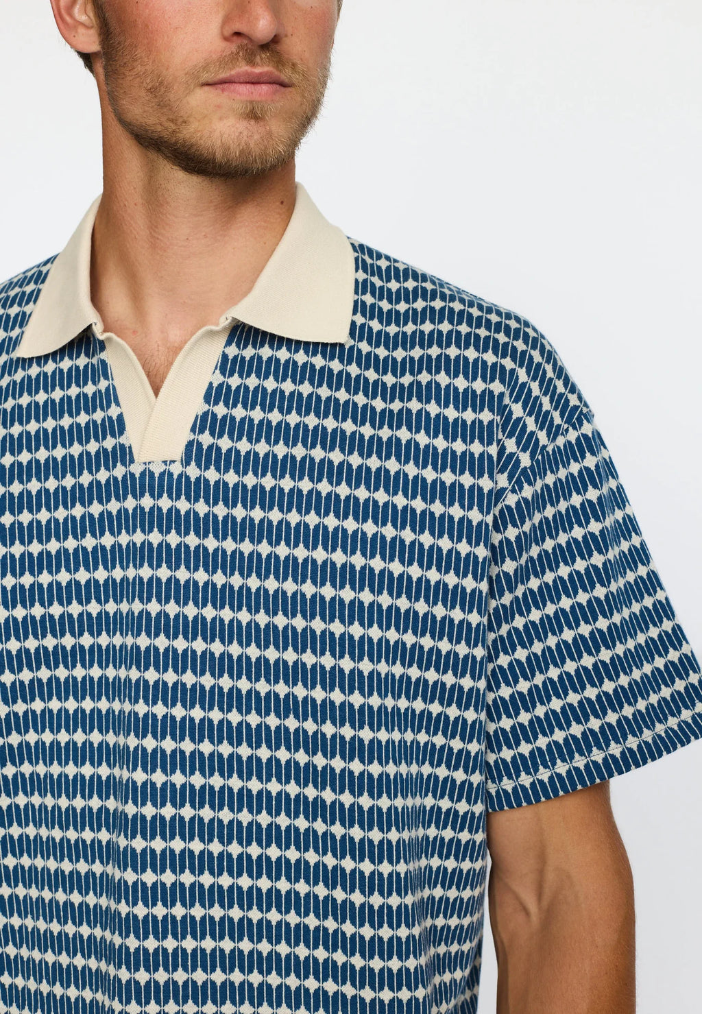 Jaquard Polo Shirt / 3230 - Navy