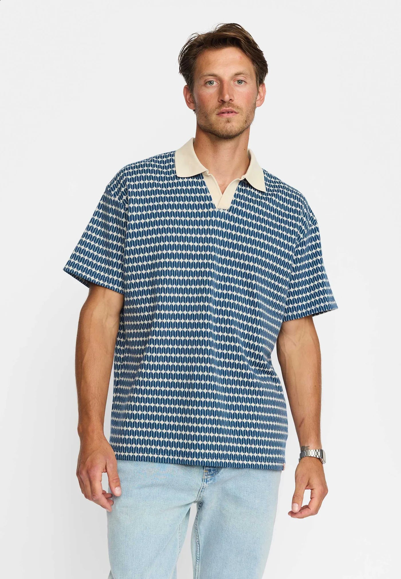 Jaquard Polo Shirt / 3230 - Navy