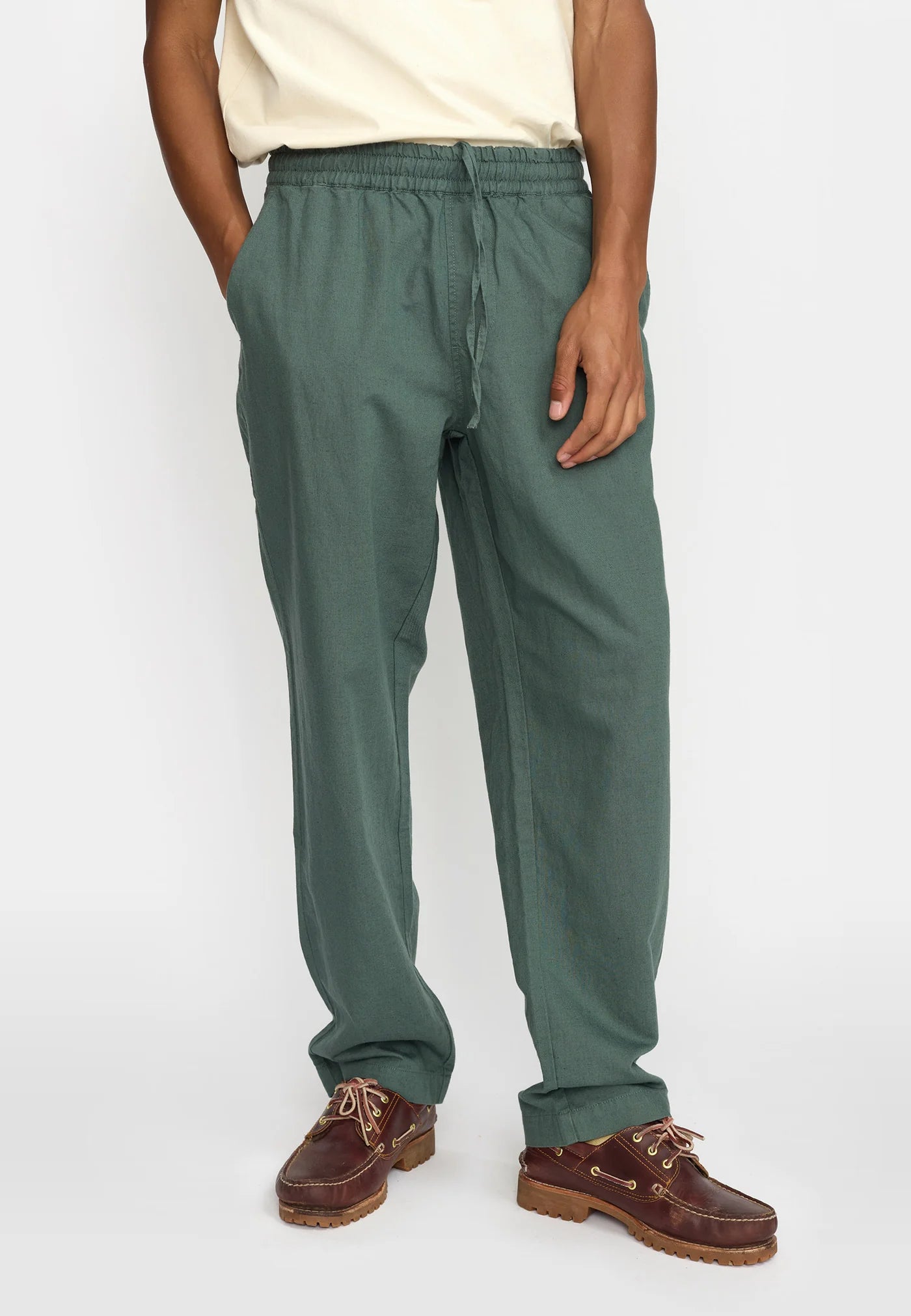 Linen Trousers / 5890 - Dustgreen