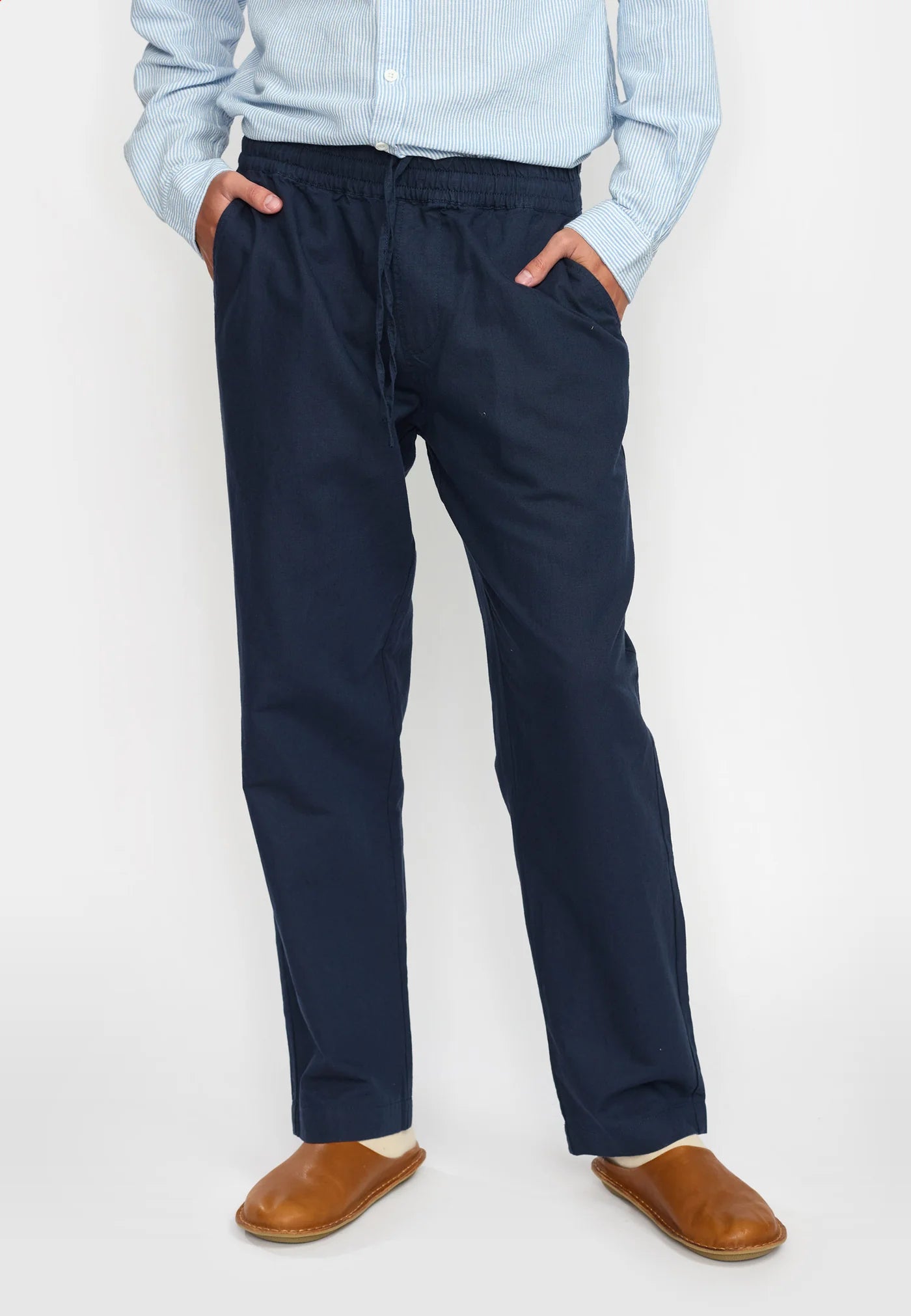 Linen Trousers / 5890 - Navy