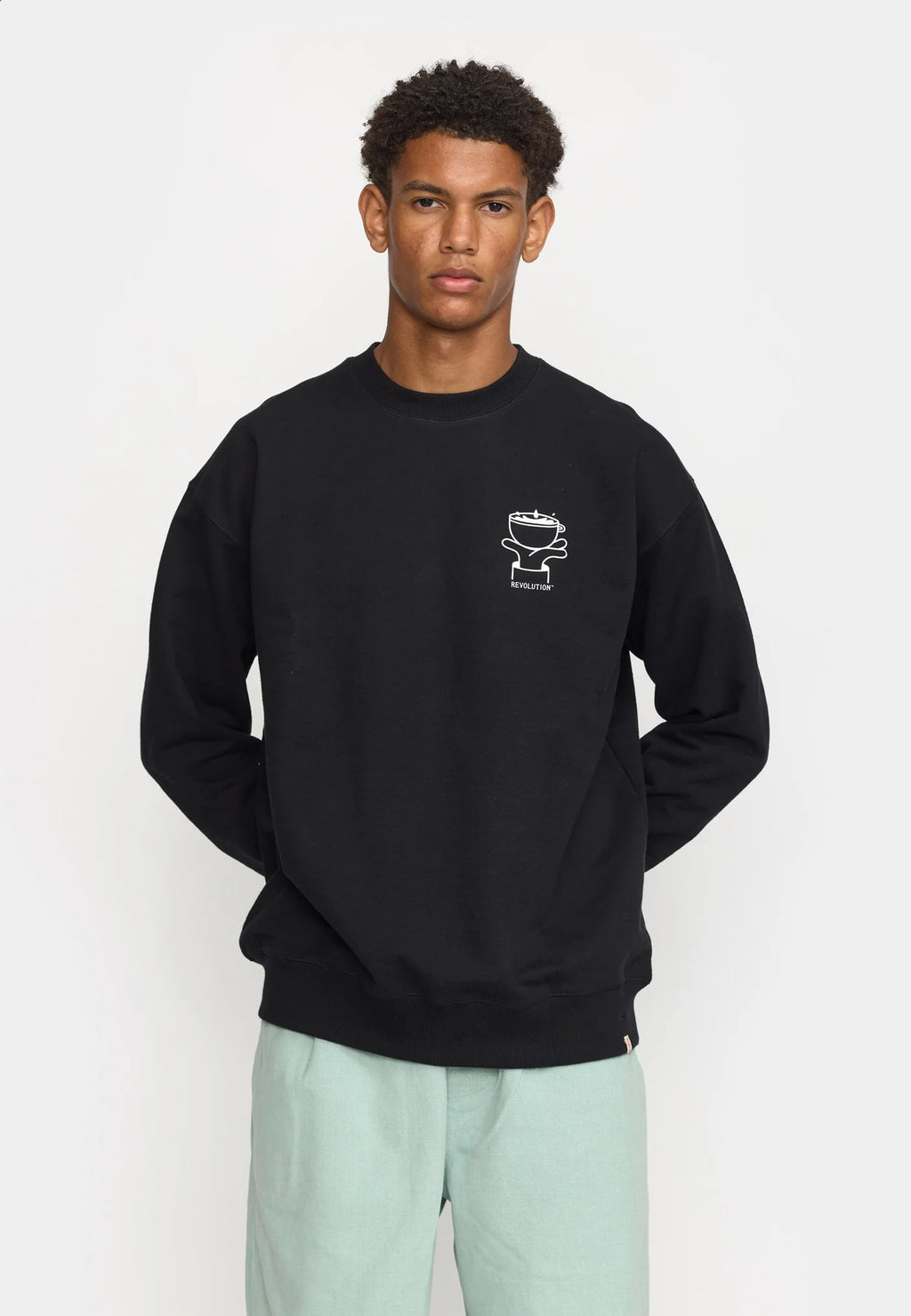 Printed Crewneck – Coffee