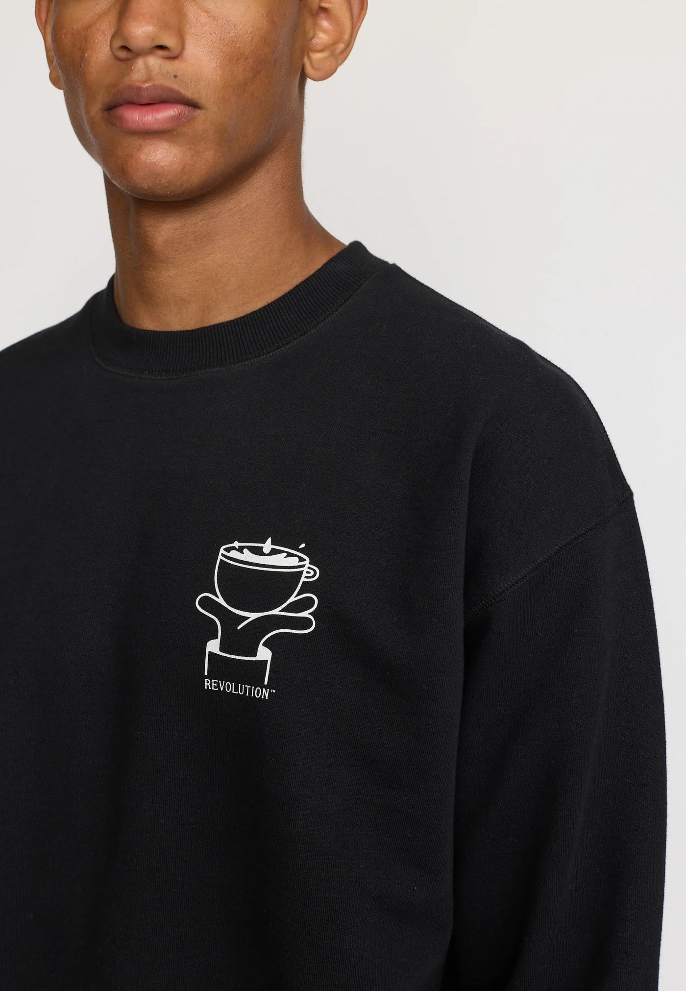 Printed Crewneck – Coffee