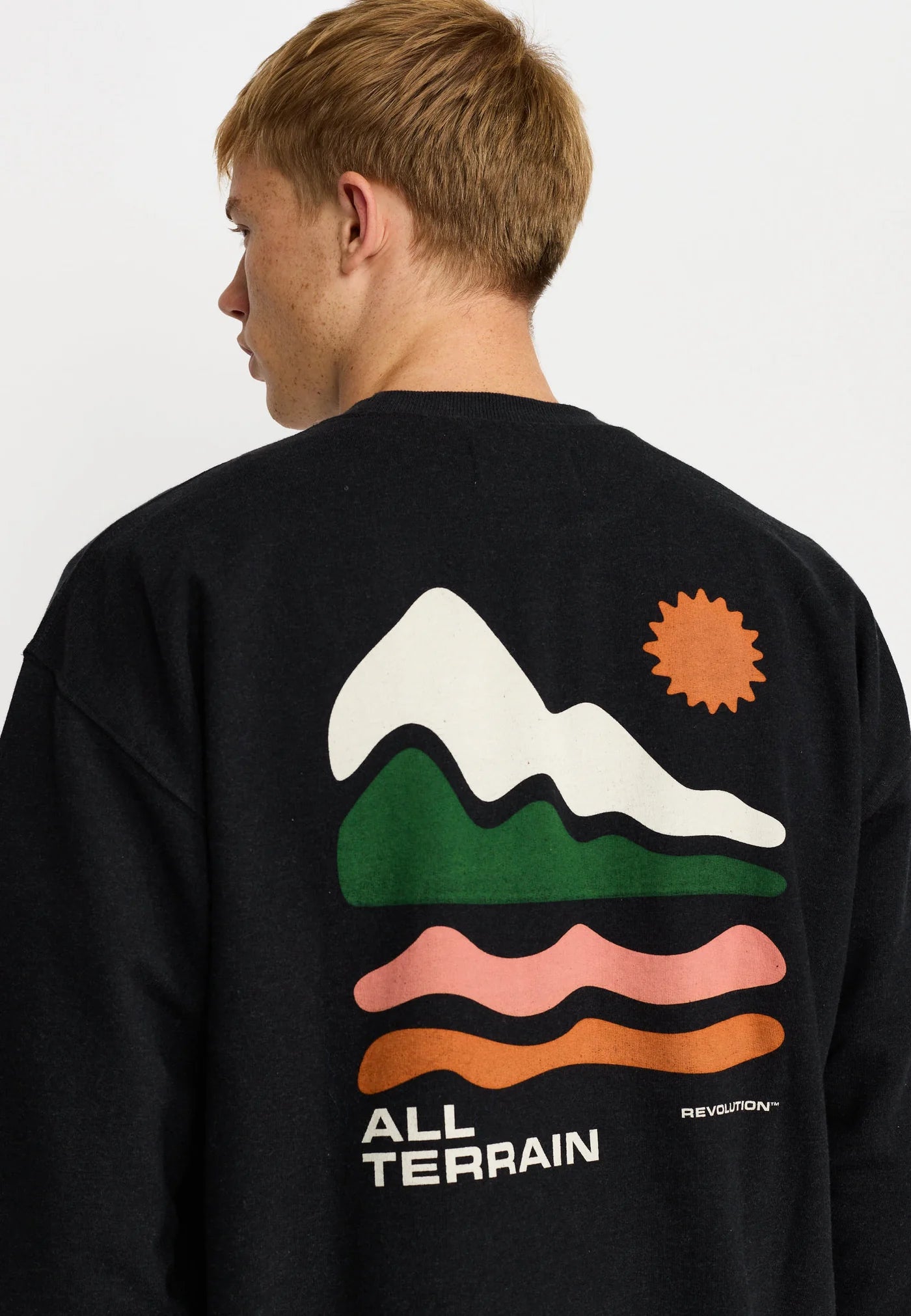 Printed Crewneck / 2812 TER - Black-melange