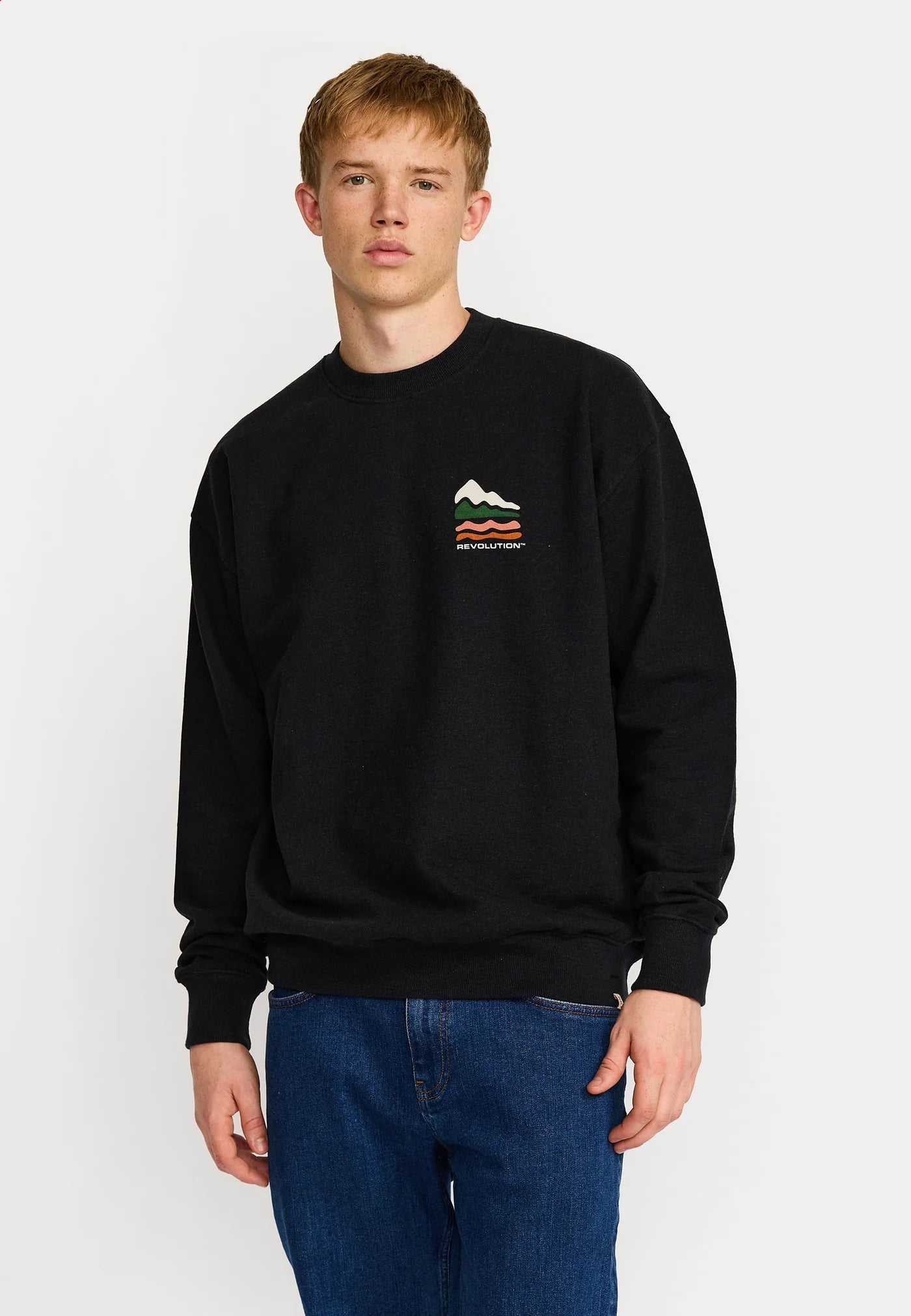 Printed Crewneck / 2812 TER - Black-melange