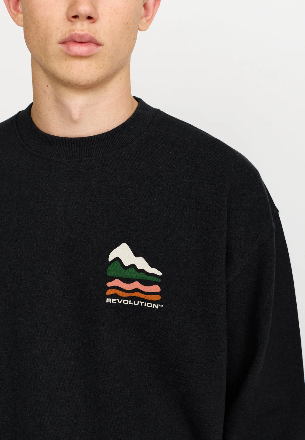 Printed Crewneck / 2812 TER - Black-melange