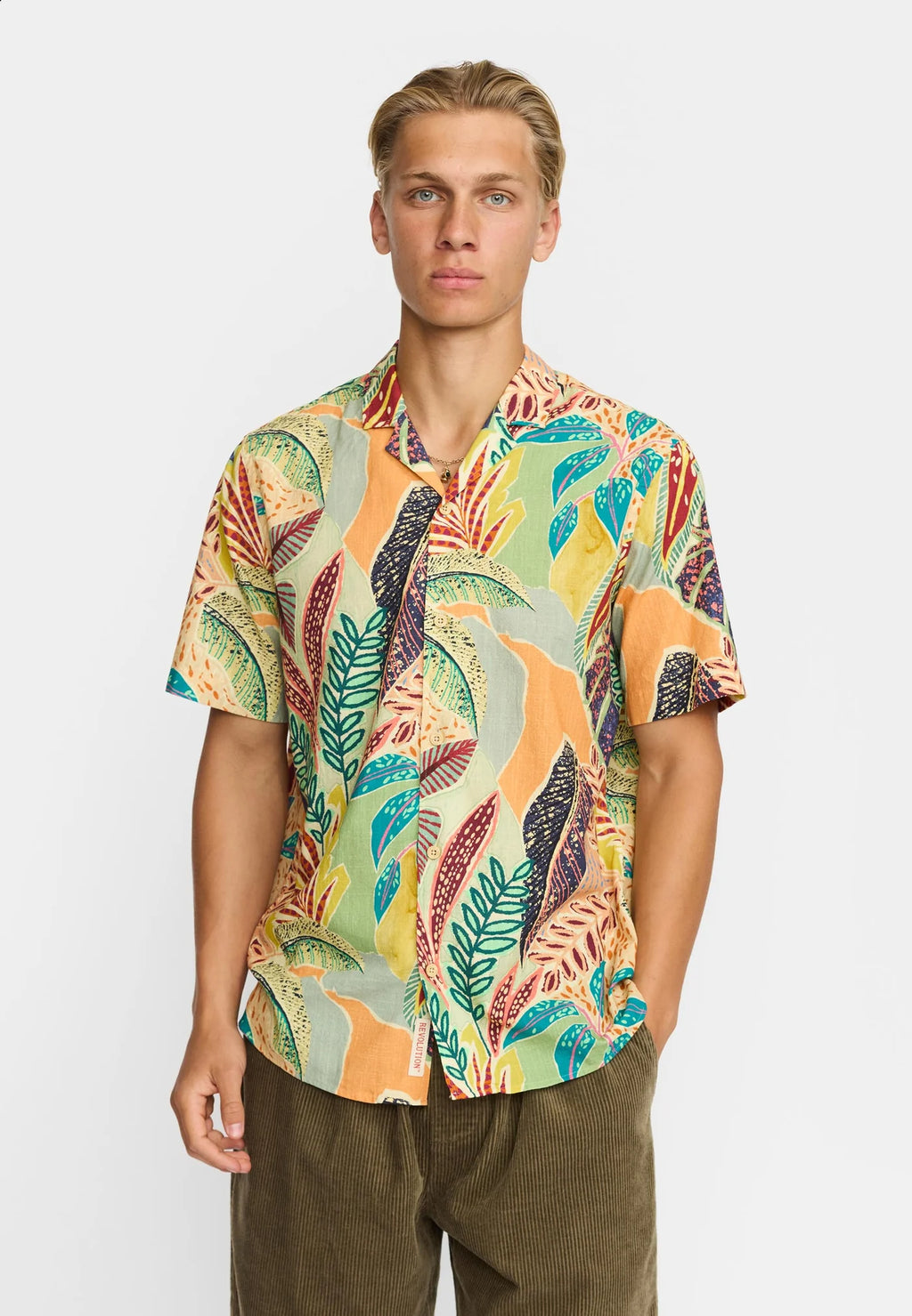 Short-sleeved Cuban Shirt / 3246 - Orange
