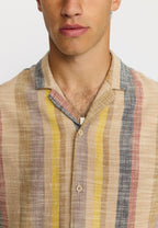 Short-sleeved Cuban Shirt / 3918 - Brown