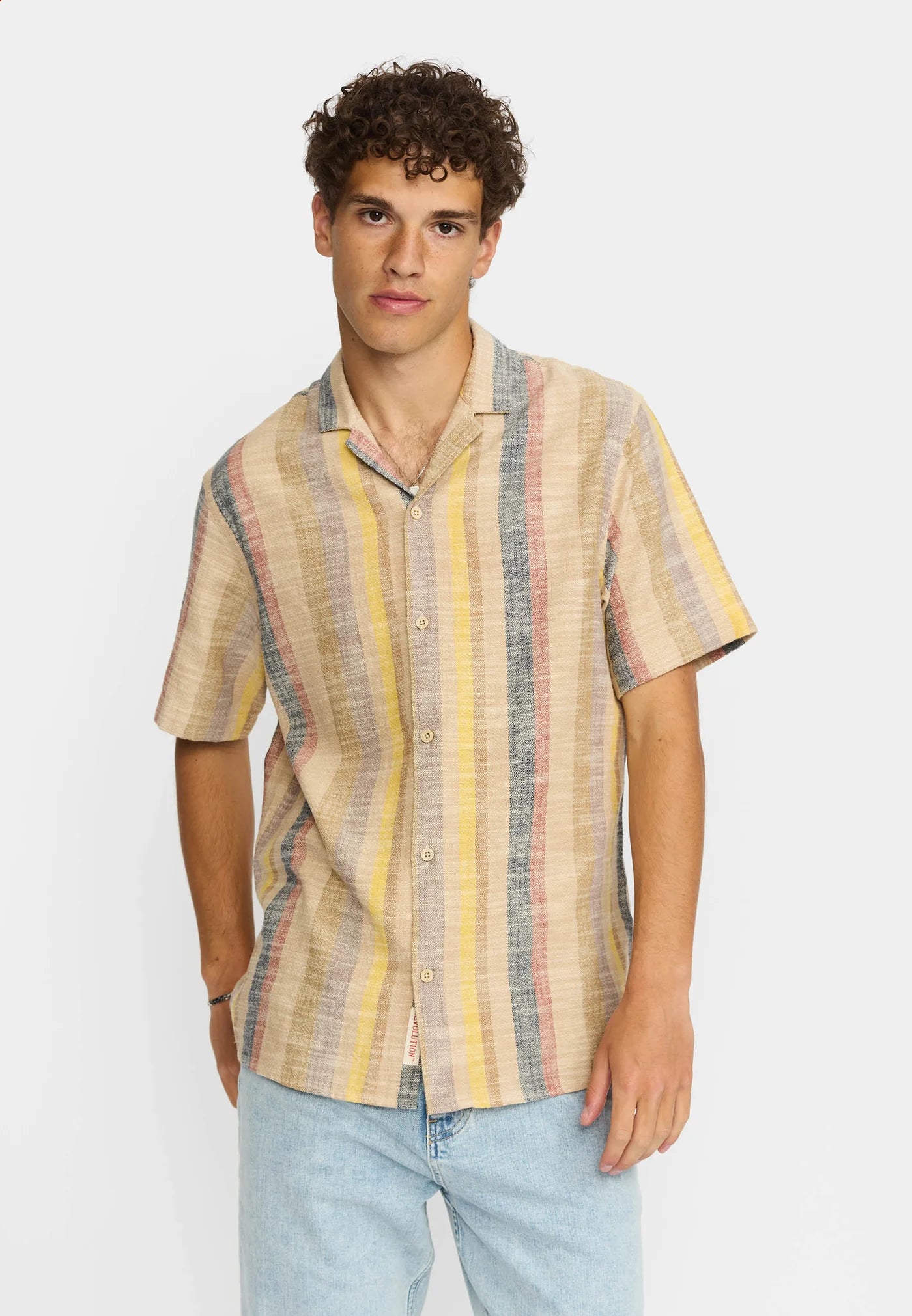 Short-sleeved Cuban Shirt / 3918 - Brown