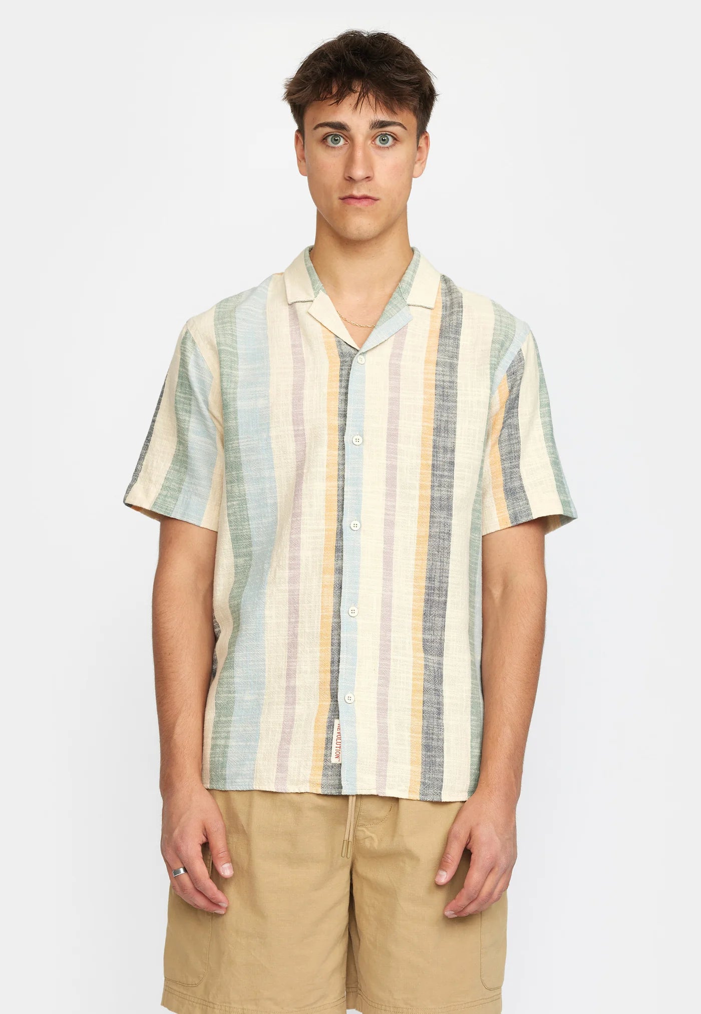 Short-sleeved Cuban Shirt / 3918 - Dustgreen