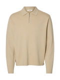 SLMTELLER FN HALF ZIP POLO – BEIGE