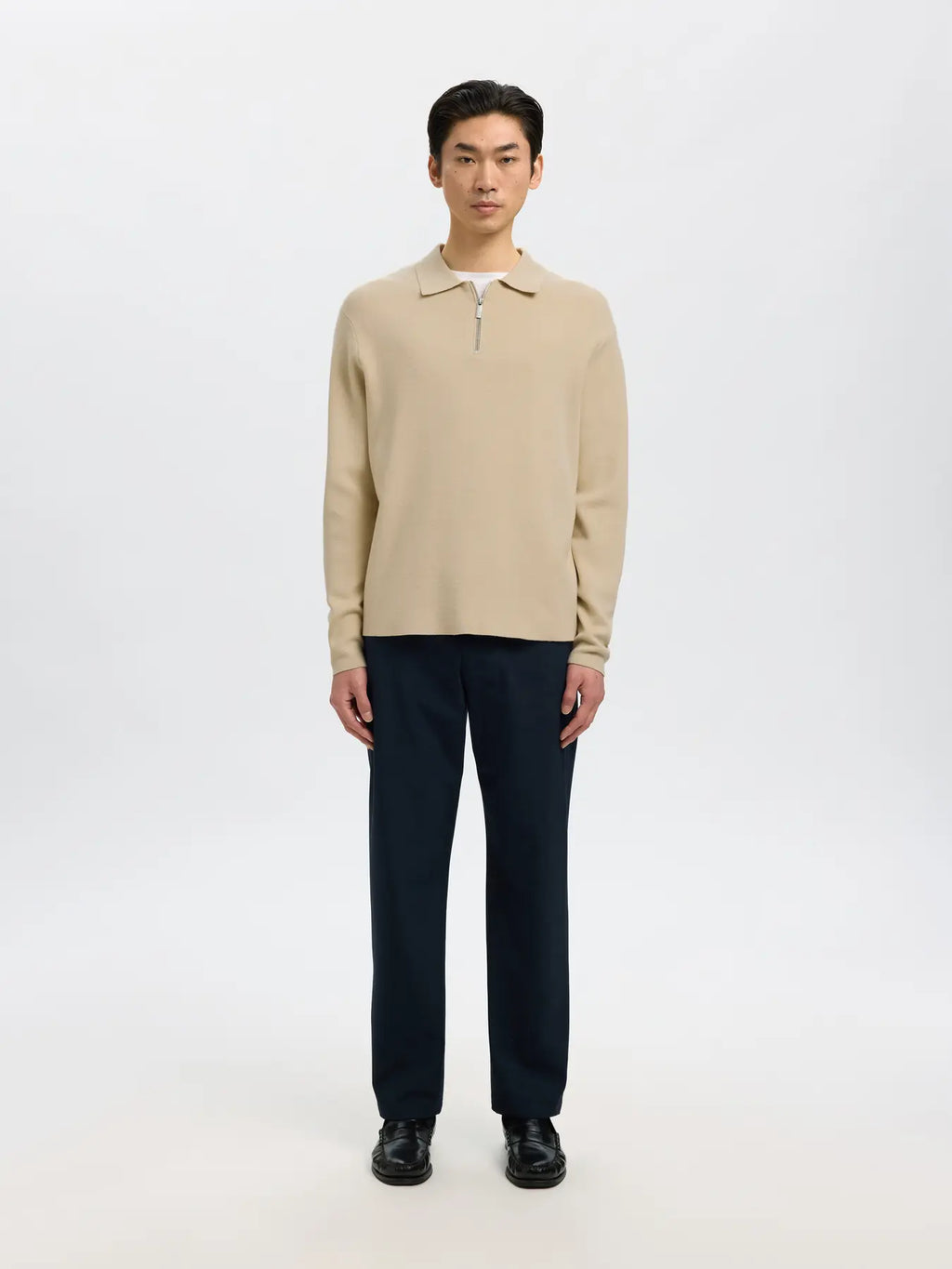 SLMTELLER FN HALF ZIP POLO – BEIGE