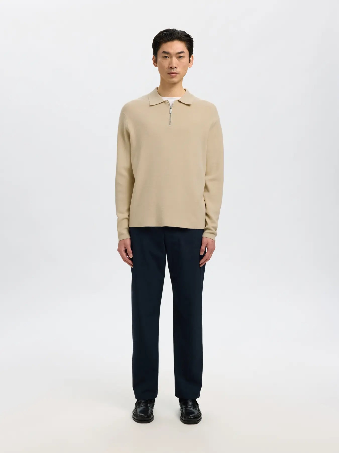 SLMTELLER FN HALF ZIP POLO – BEIGE
