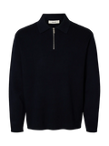 SLMTELLER FN HALF ZIP POLO – BLACK